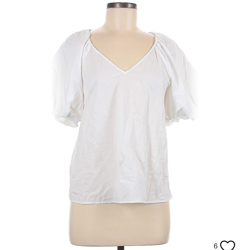White Banana Republic Puff Sleeved Top